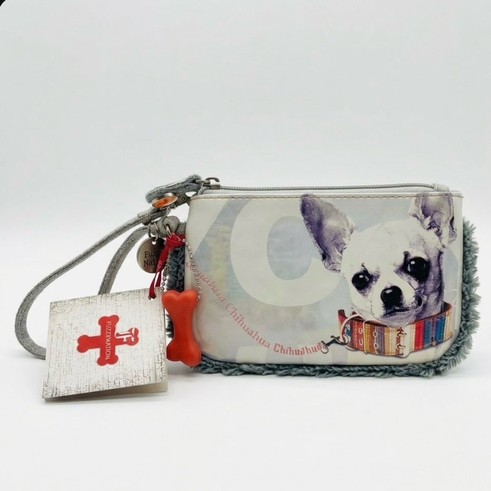 Fuzzy Nation Chihuahua Wristlet Pouch